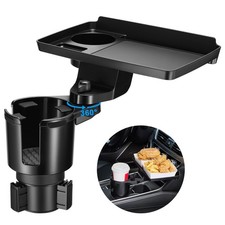 Cup Holder Tray For Car 2 In 1 Detachable Car Food Table Tray With Solid Base