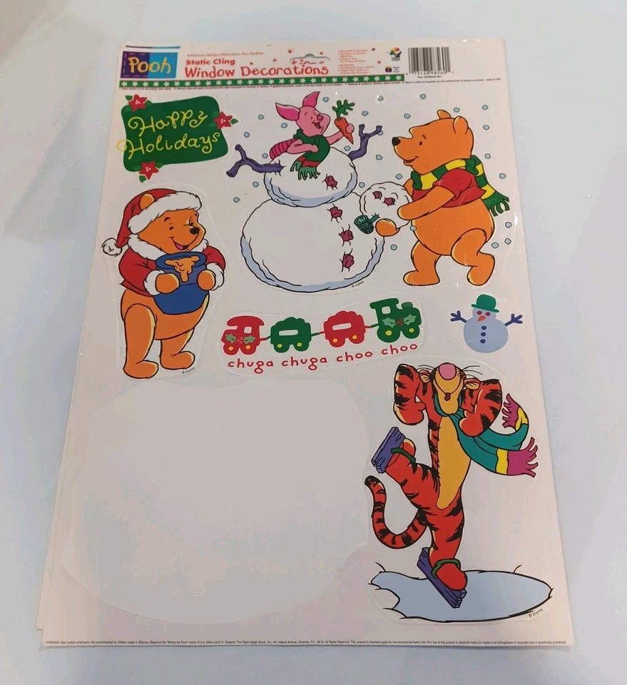 De colección Disney Winnie The Pooh Navidad Ventana se adhiere 12" por 17" Tiger Piglet  Foto 3 de 3