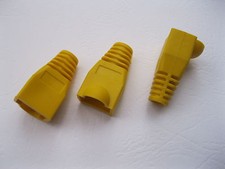 100 pcs RJ45 CAT5 8P8C Modular Plug Network Connector End Yellow Color Boot Cap