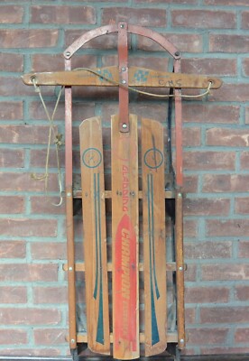 Vintage Gladding Champion Snow Sled; Floating Steering; 45''