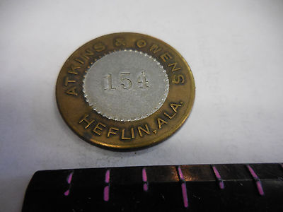 RARE BI-METAL #154 ATKINS & OWENS 50 CENT TOKEN--HEFLIN,ALA