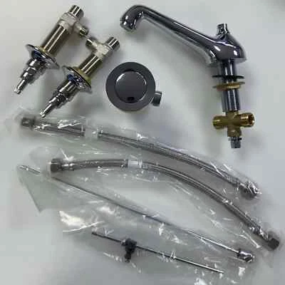 BATHSTORE Bensham Basin Mixer Tap Three Tap Hole Chrome Bathroom Body Only - No Head Work