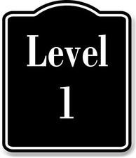 Level 1 Number Garage Building BLACK Aluminum Composite Sign