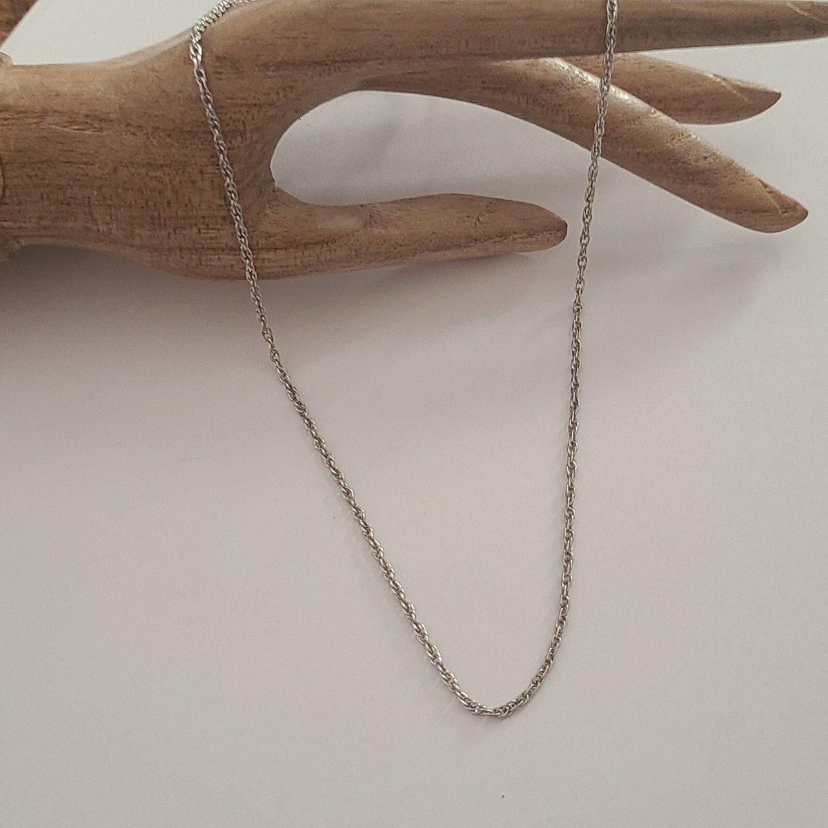 VINTAGE AGEM SIGNED STERLING SILVER 18IN ROPE TWIST NECKLACE 925