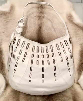 JIMMY CHOO HANDBAG-HOBO SHOULDER STYLE-WHITE