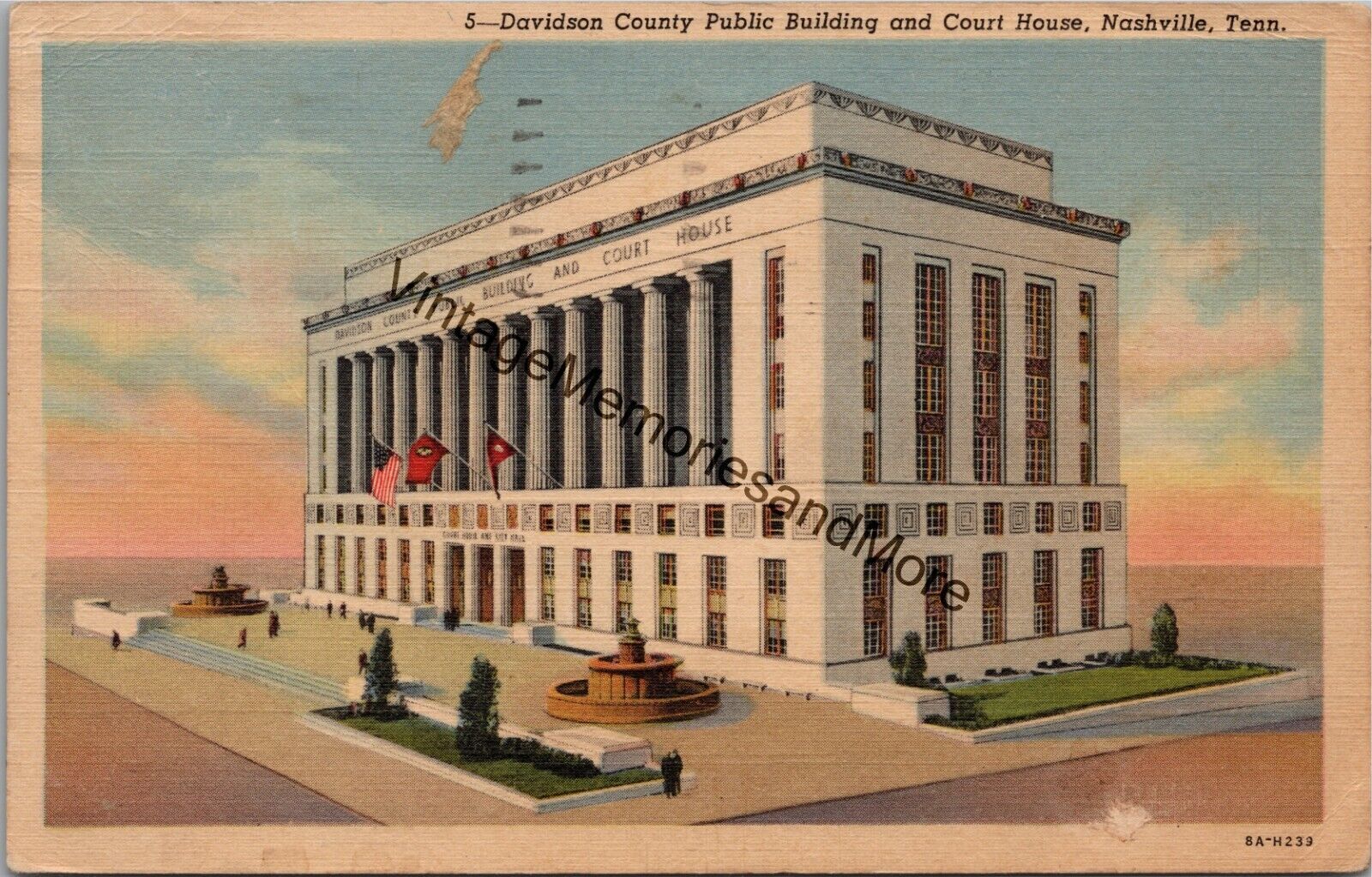 Davidson County Public Building & Court House Nashville TN Postcard