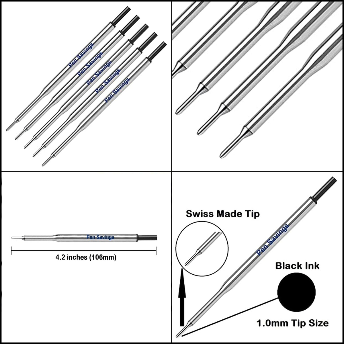 Ballpoint Refills Fit With Papermate Lubriglide Aspire Phd Pens Medium  Point