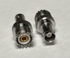 BNC female to UHF female SO-239 coax 2 PACK RF adapter connector ships from USA