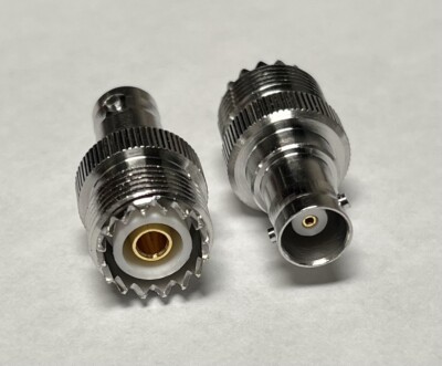 BNC female to UHF female SO-239 coax 1 PIECE RF adapter connector ships from USA