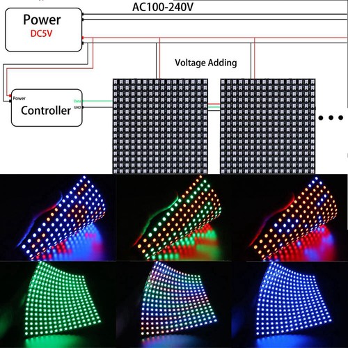 WS2812B WS2815 ARGB LED Digital Panel Matrix Adressierbar Pixel Band licht 5/12V - Bild 17 von 27