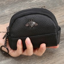 Women Leather Wallet Card Holder Small Clutch Mini Coin Purse with Keychain Gift