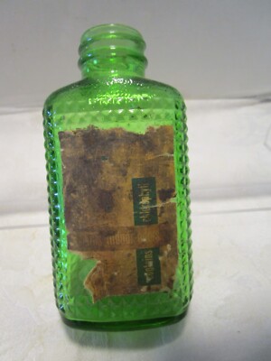 Vintage Anchor Hocking Emerald Green Hobnail Bottle paper label L-890A-5-57 1940