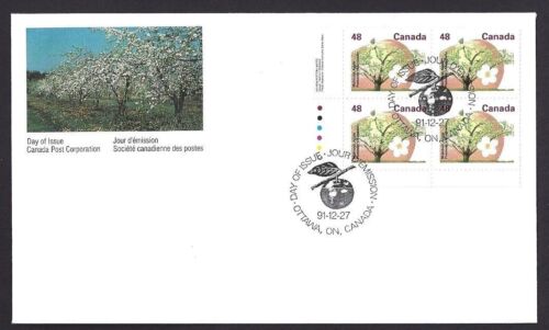 Canada # 1363 LLpb ARBRES FRUITIERS flambant neuf 1991 couverture non adressée - Photo 1/2