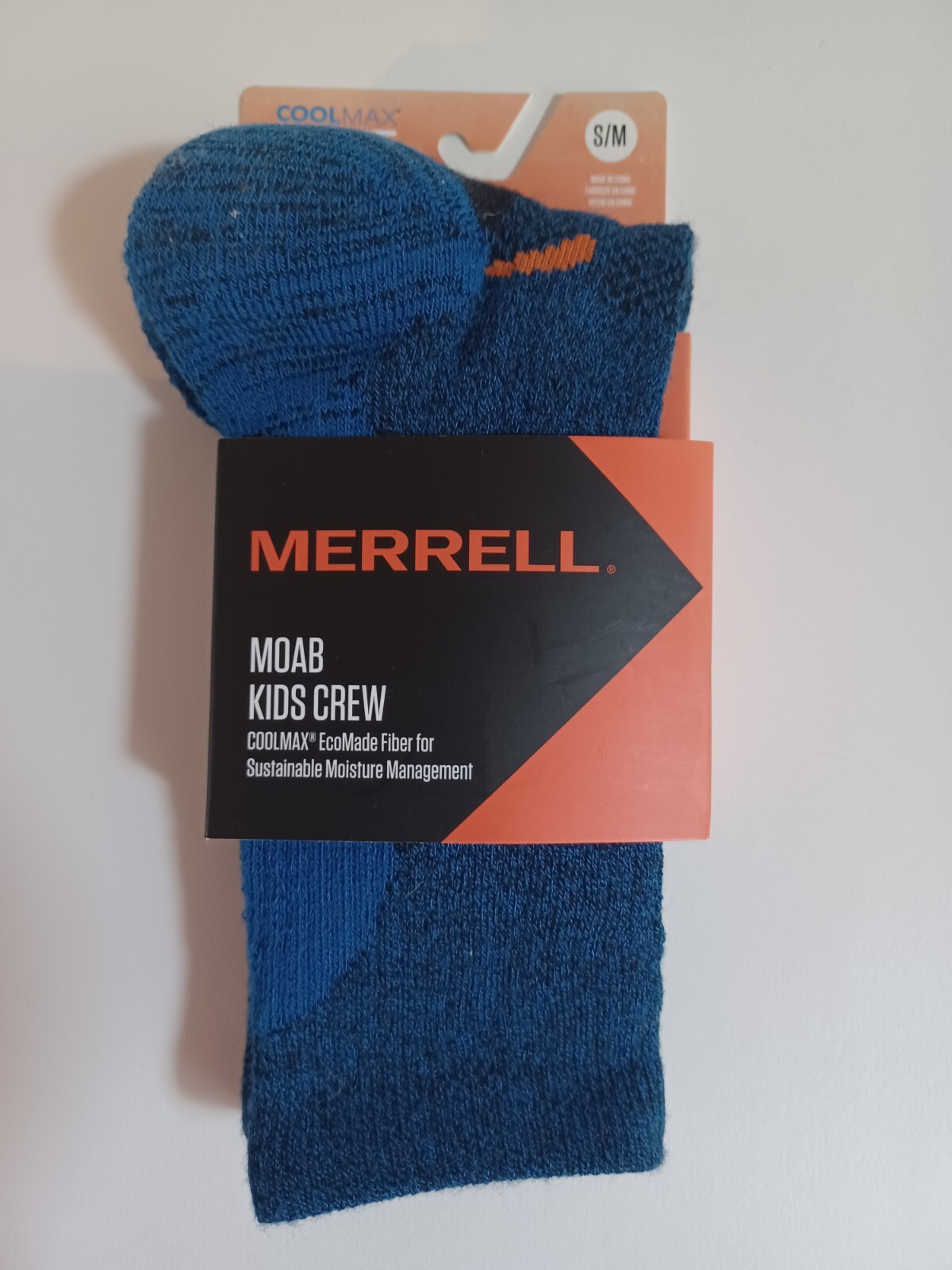 Merrell Calzini Bambini MOAB Escursionismo COOLMAX Cuscino Crew Blu Navy S M ECOMADE NUOVI