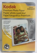 KODAK Premium Photo Paper Gloss 4"x6", 100 count, 66lb weight, 8.5mil 1 Pack New