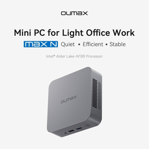 OUMAX N Intel Alder Lake N100 4C/4T DDR4 3200MHz 16GB+512GB 3.4GHz Game Mini PC - Picture 20 of 20