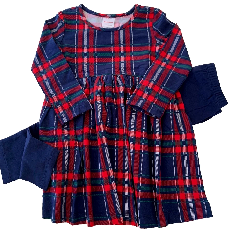 Hanna Andersson Sweet Plaid “SKATER DRESS + LEGGINGS” Set. 12-18 M. Perfect Gift - Image 4 of 4