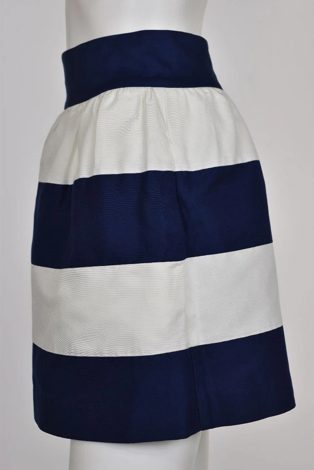 Nueva falda informal Annie Griffin Olivia para mujer azul marino a rayas línea A talla 0 por encima de la rodilla Foto 2 de 4