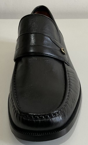 JOSS Herren Handmade In Italy Schwarz Leder Slipper Halbschuhe Schuhe Größe UK 9 EU 43 - Bild 15 von 23