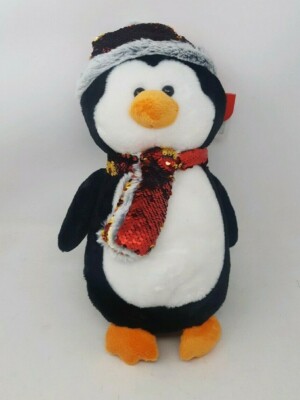 sequin penguin pillow