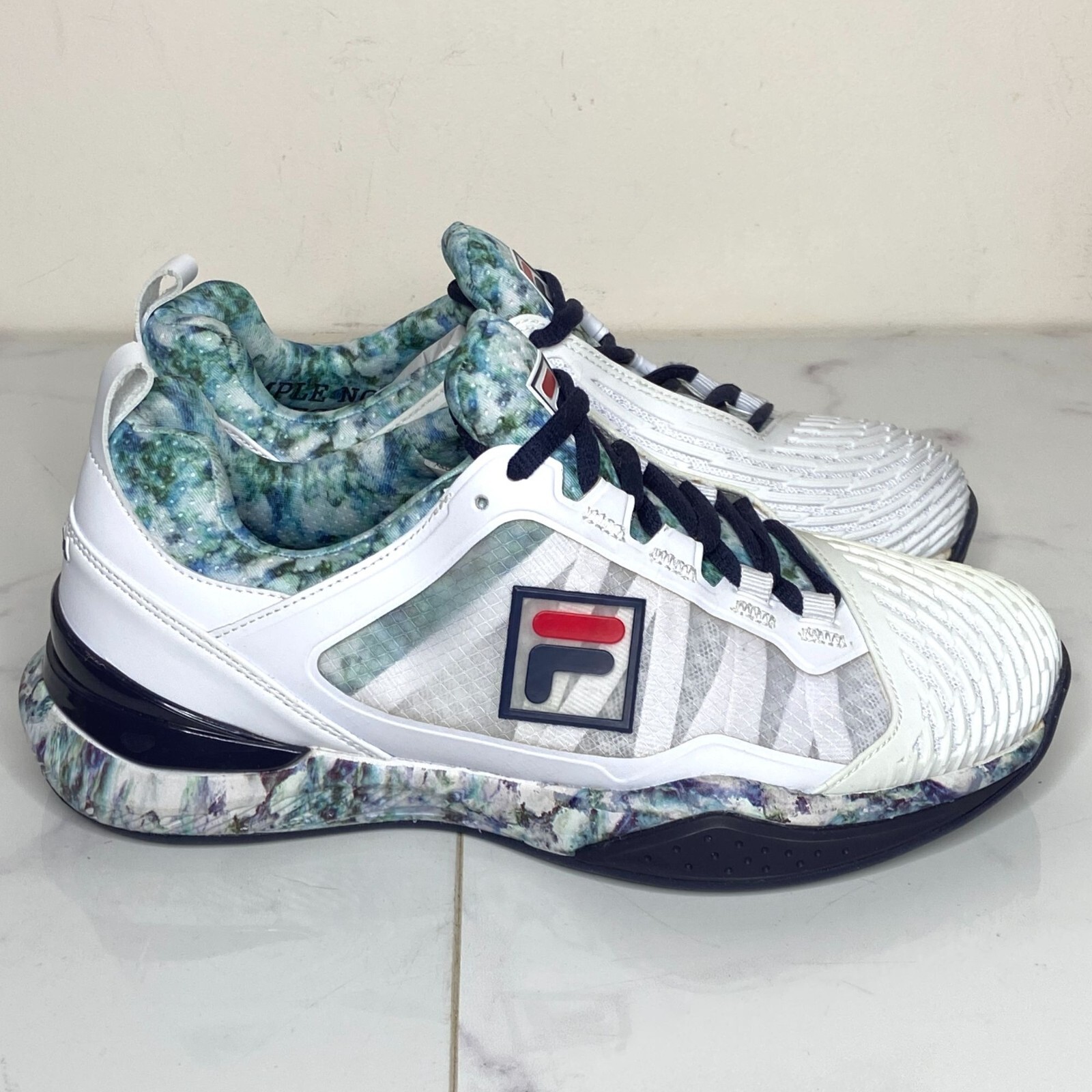 Fila Speedserve Energized Tennis Shoes Sneakers White Navy Logo Women's 7 NWOT