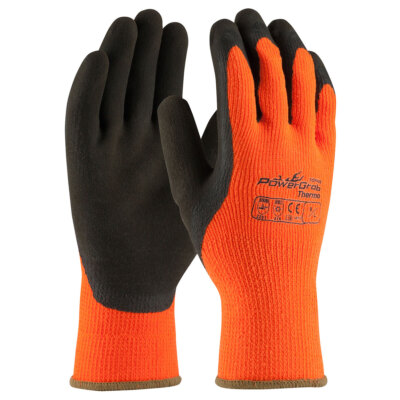 PIP 41-1400 HI VIS ORANGE Insulated Palm Cold Weather Coated WINTER WORK GLOVES