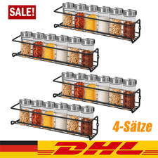 4er Gewürzregal Hängend lang Wand metall Gewürzhalter Küchenregal ohne Bohren