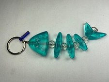 Kozoil Germany Poseable Boney Fish Design Turquoise Hard Plastic 5" Keychain