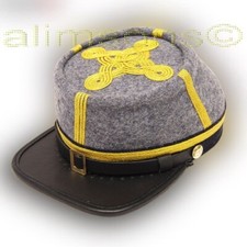 Civil War Confederate Grey Generals 4 rows of Gold braids kepi -ALL SIZES 