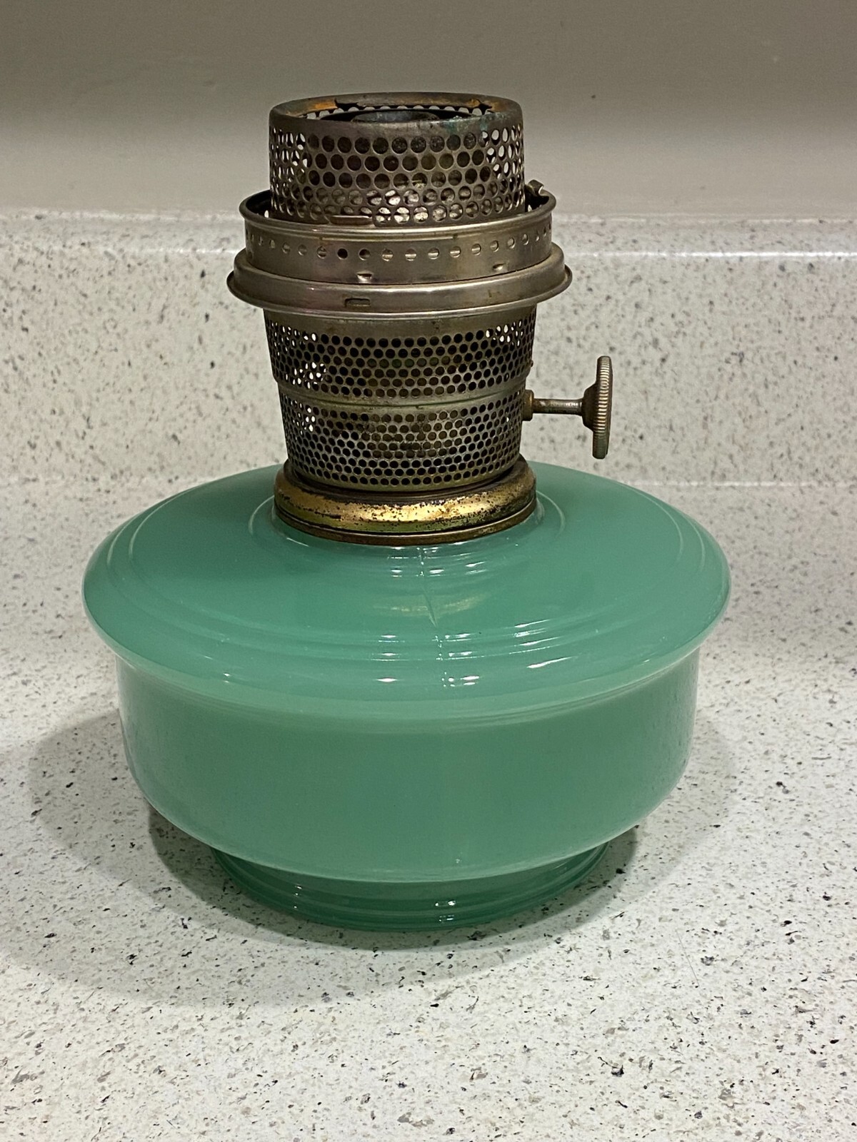 Vintage Aladdin NuType Model B Oil Kerosene Lamp Jadeite Moonstone