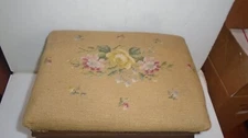 Retro small Foot Stool/sewing box Ottoman Mid Century