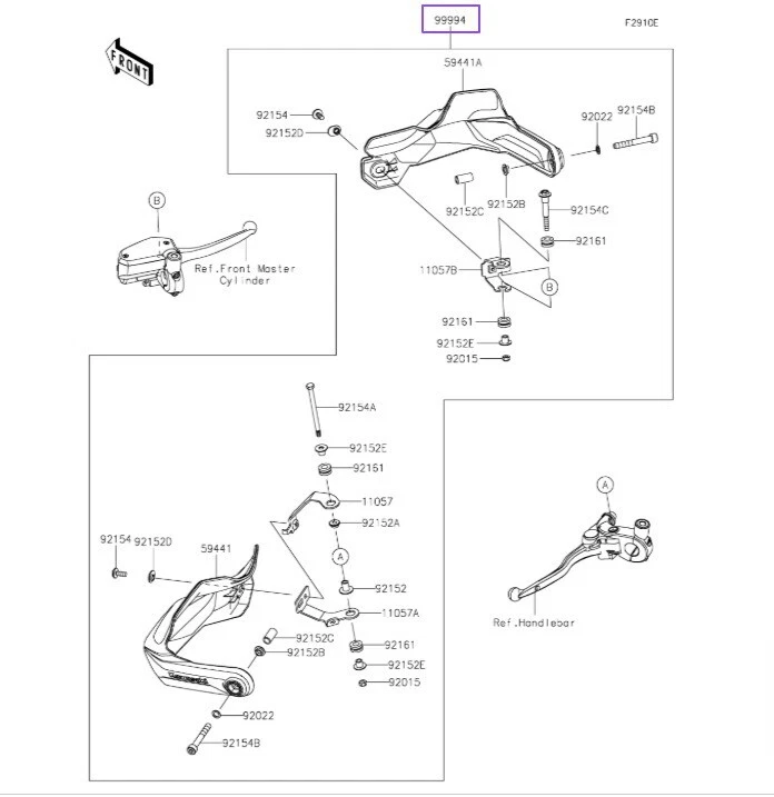 KAWASAKI Genuino OEM 2022-2024 VERSYS 650 KLE650 Juego de Cubierta de Guardamanos 99994-1676 Foto 2 de 3