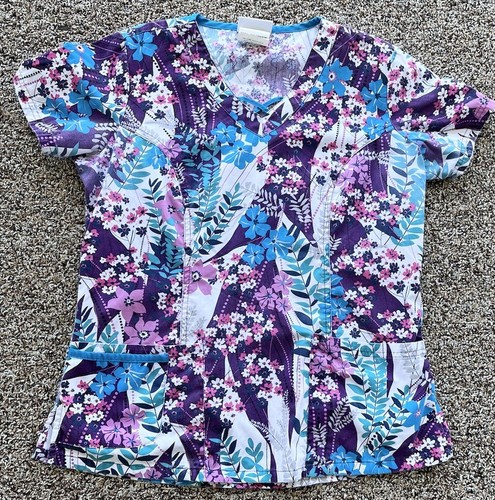 Women's Small Floral Print UA Scrubs Scrub Top