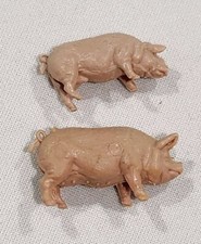 Miniature Plastic Pig Hong Kong 2 Piece