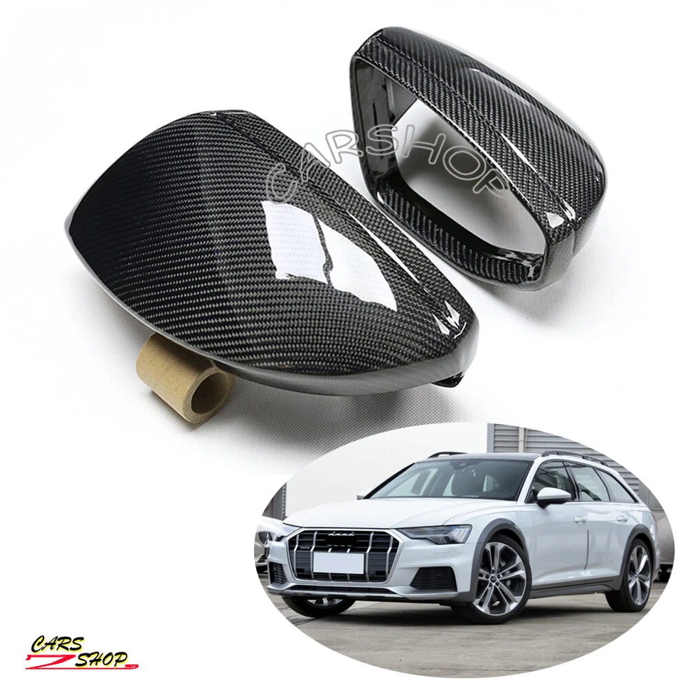 碳纤维侧镜盖带 O 车道替换件适用于奥迪 C8 A6 S6 A7 A8 19-24 — 第 4/4 张图片
