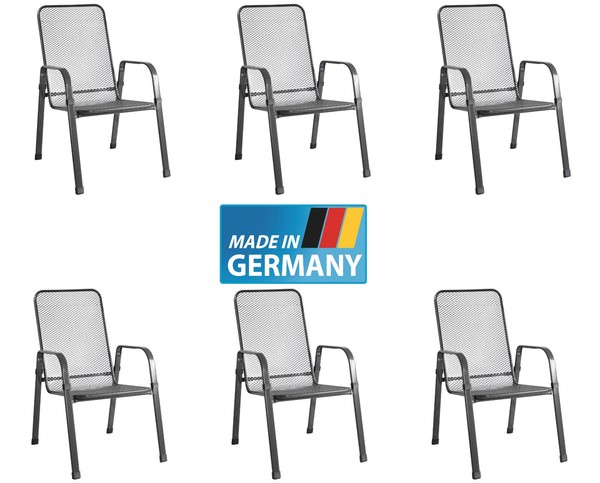 Streckmetall Gartenstuhl Stapelsessel 6 X Mec-Stor Mfg Stapelstuhl Stapelbar-image