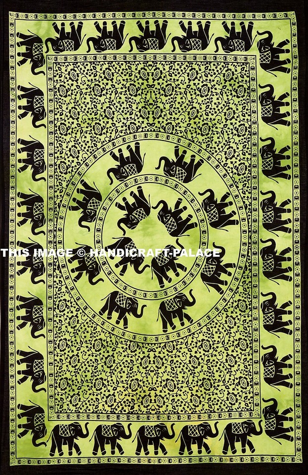Urban Bed Cover Elephant Mandala Hippie Wall Hanging Tapestry Indian ...