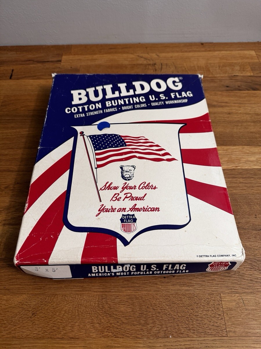 Vintage Bulldog Flag USA 50 Star 100% Cotton Bunting by Dettra 3 