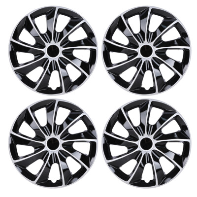 16in Set of 4 Black Wheel Covers Snap On Full Hub Caps fits R16 Tire