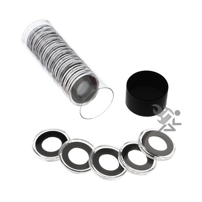 1/10oz Gold Eagle Coin Holder, Black Capsule Tube & 20 Air-Tite 16mm Black Rings