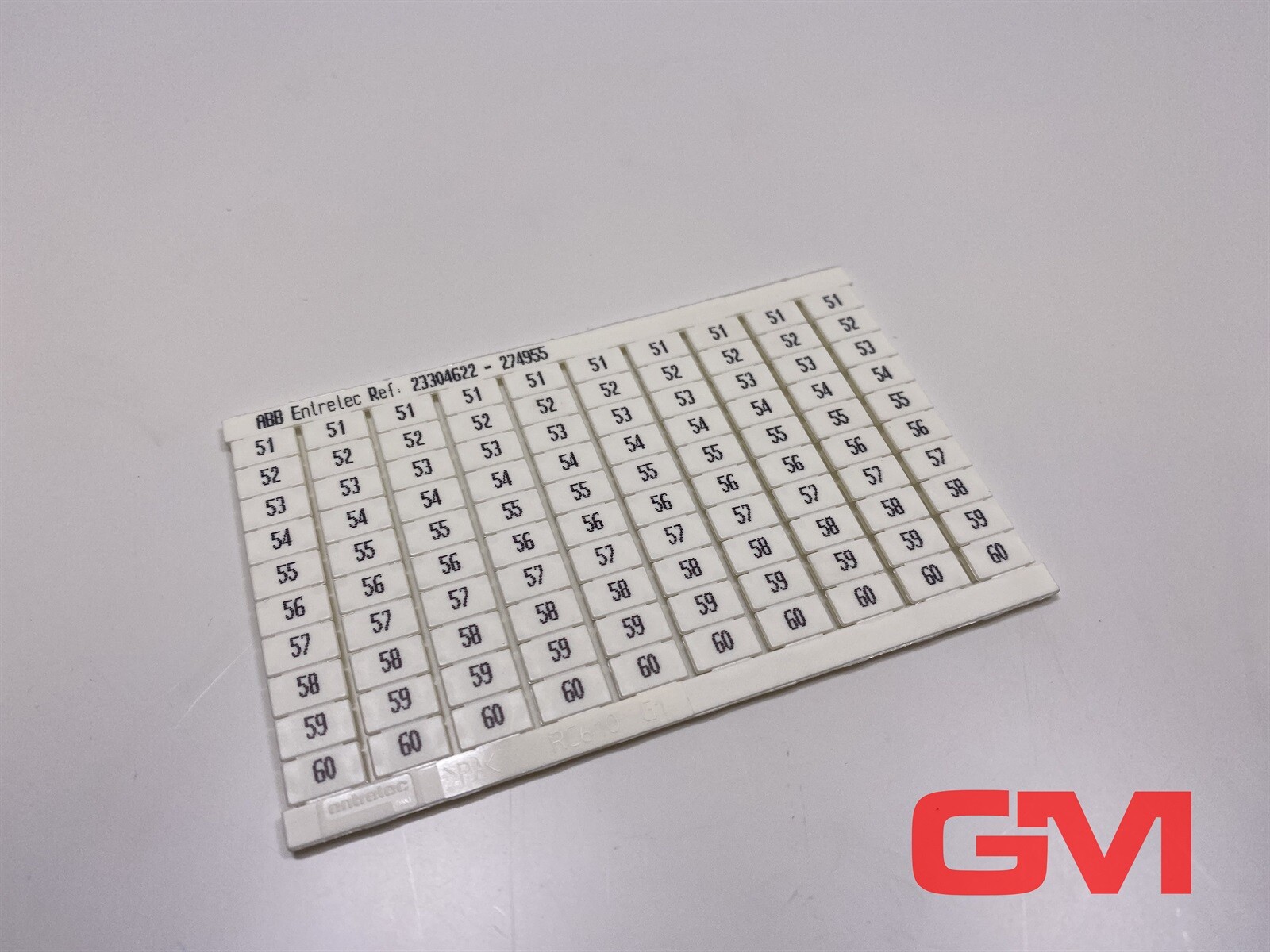 Abb Entrelec Marker Card 23304622 - 274955 10x51-60 Rc610 Vert