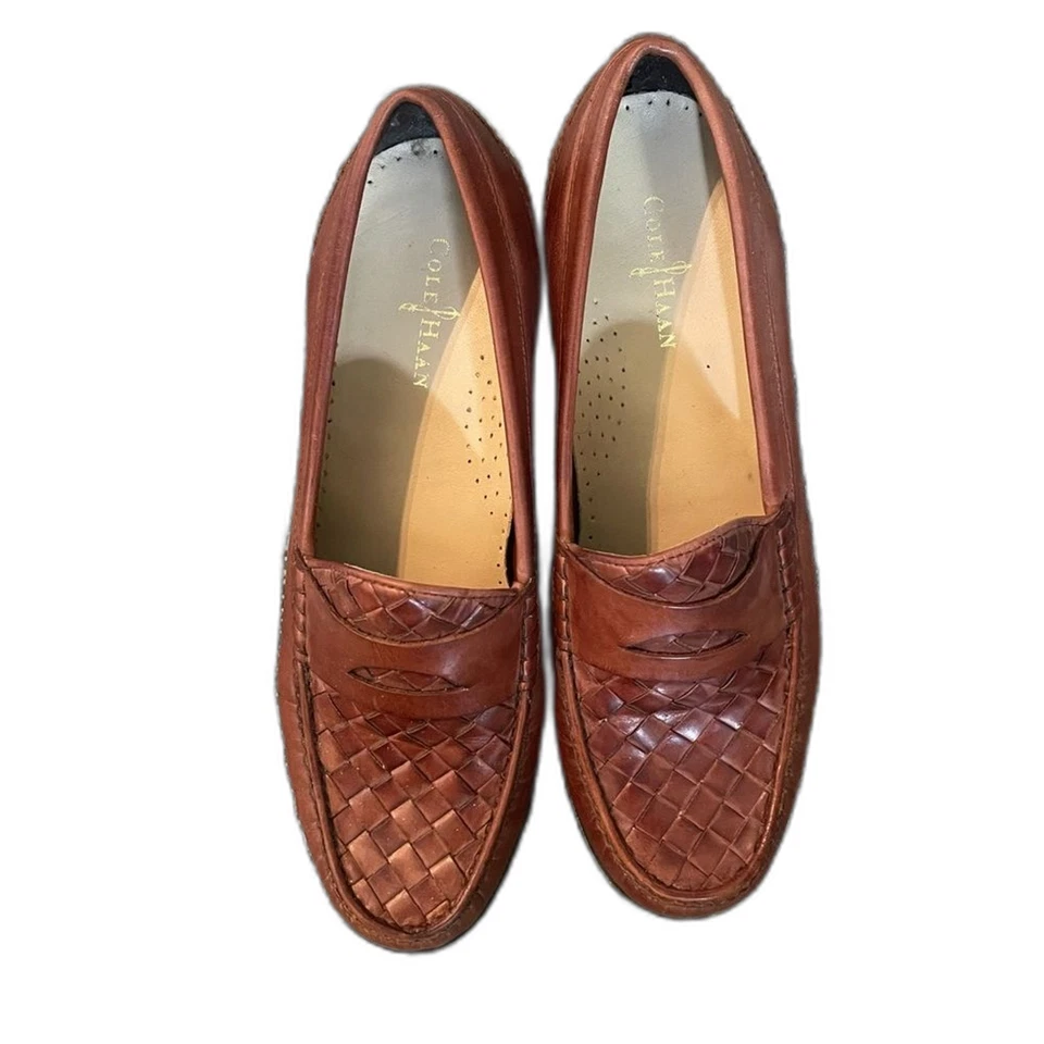 Zapatos Mocasines Oxford Cole Haan Camel Cuero Talla 7.5