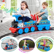 Electric 6V Kids Ride On Train 1-3years Toddler Toys Tracks+Whistle+Music+Lights