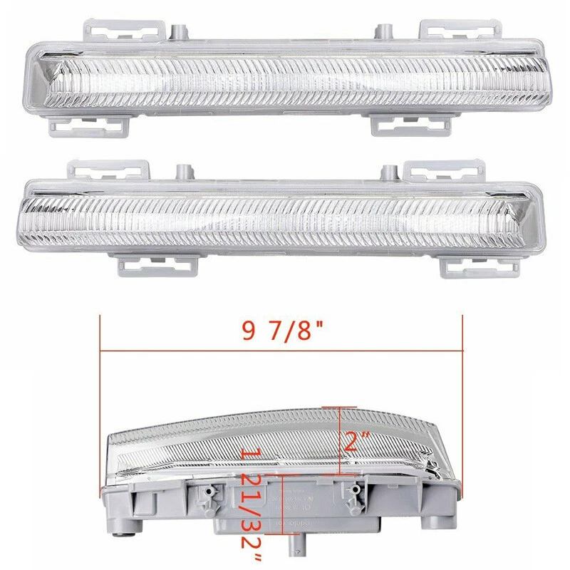 1 par de faros antiniebla DRL para parachoques delantero aptos para Mercedes Benz C350 E350 E550 SLK55 Foto 3 de 4