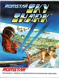 Sky Shark Arcade Game Flyer Original Video Artwork  1987 Retro Planes Air Battle