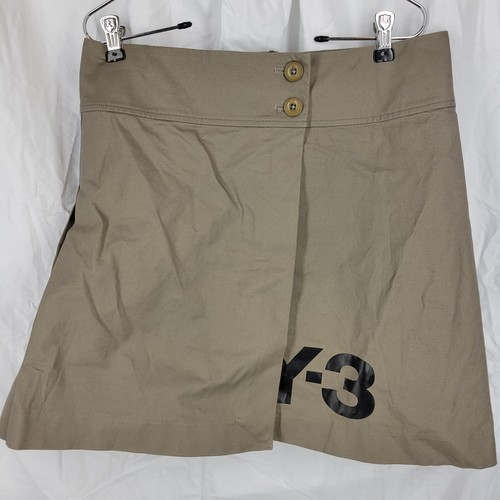 adidas Y-3 by Yohji Yamamoto Women's Canvas Wrap Mini Skirt Dark Khaki M Altered