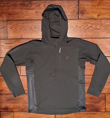 Fossa Apparel Men's 5590 Skyline Soft Shell Half Zip Hooded Black Size Medium