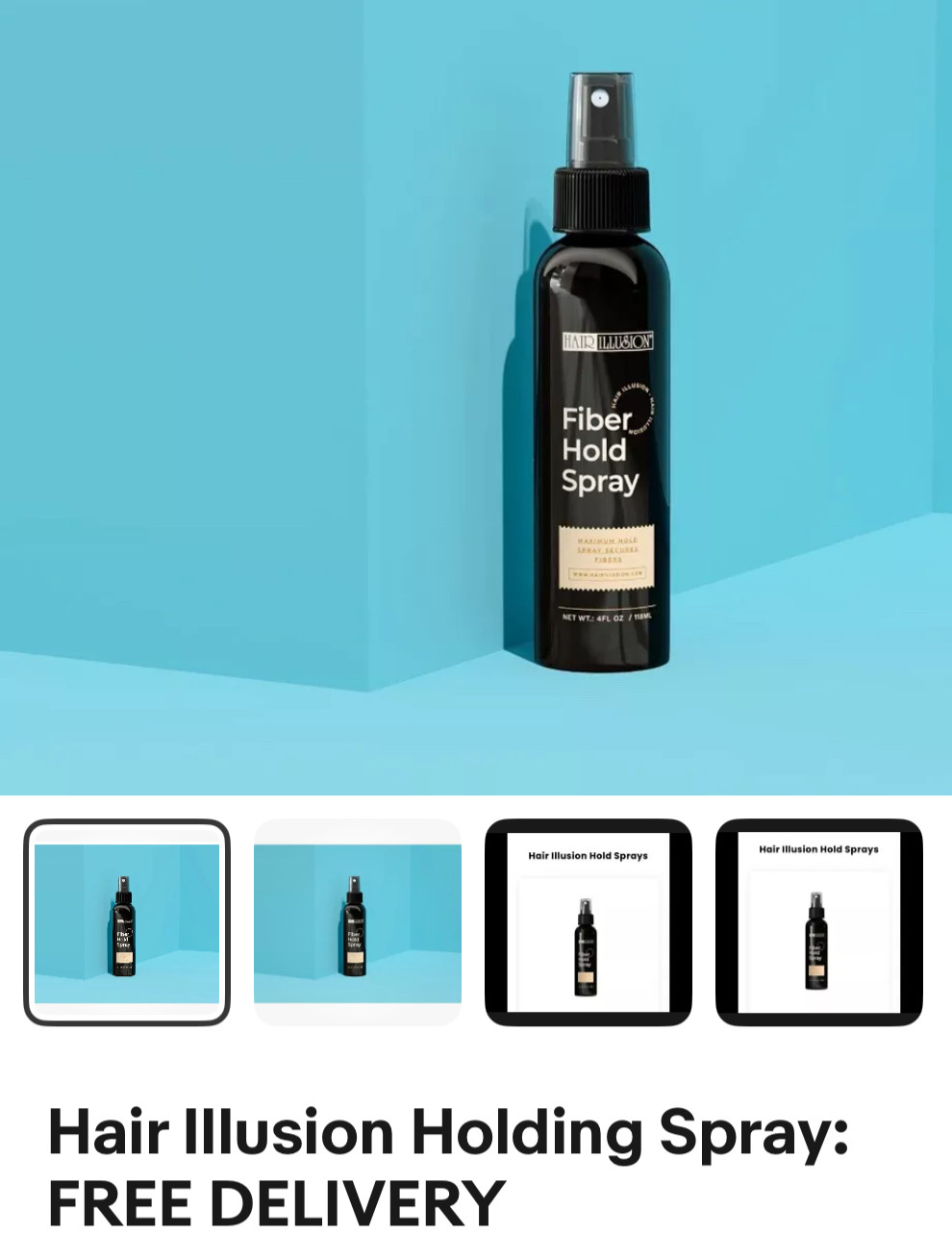 Spray de retención de fibra Hair Illusion, que sostiene la fibra capilar haciéndola imposible