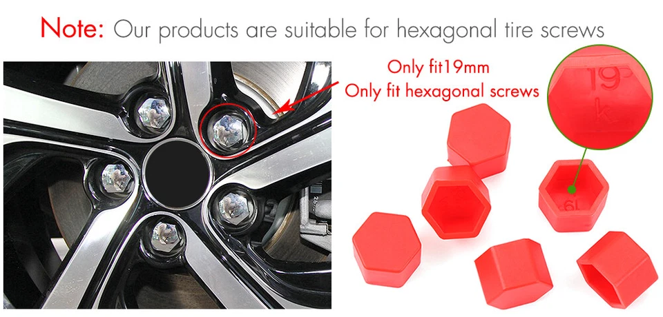 20 pernos de coche cubiertas de aleación de tuercas para rueda 19 mm negras para Volvo V40 V60 Foto 3 de 3