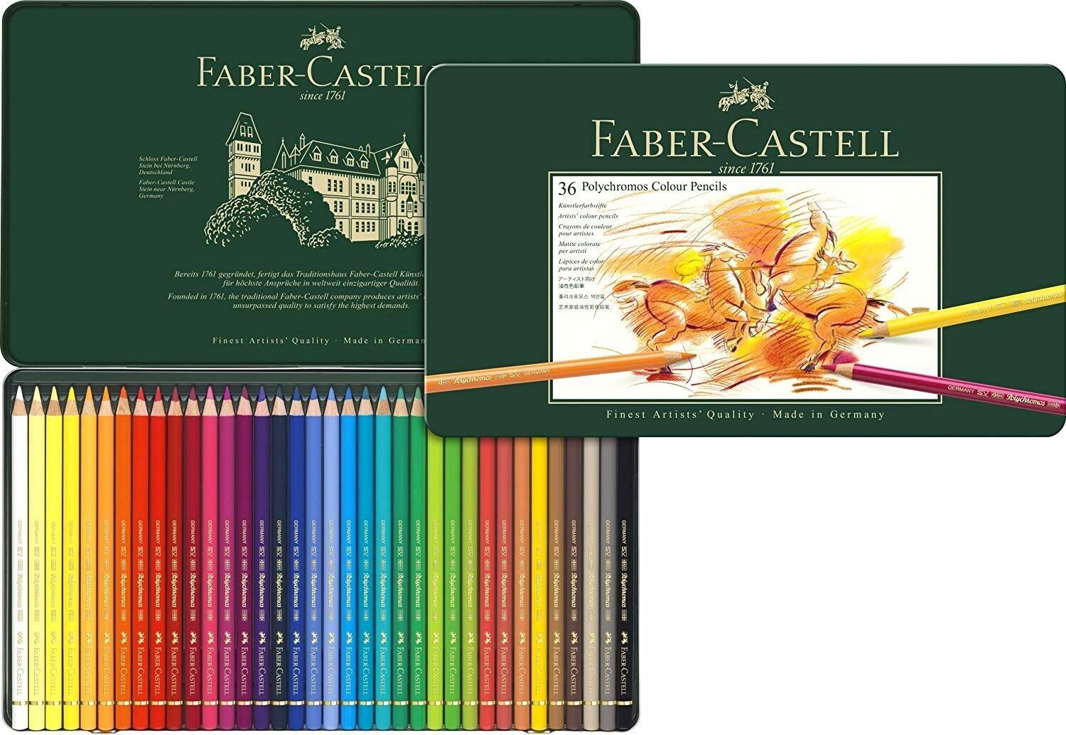 NEW 36 Faber-Castell Polychromos Artist Colour Colouring Pencils Tin Set  Coloure 4005401100362